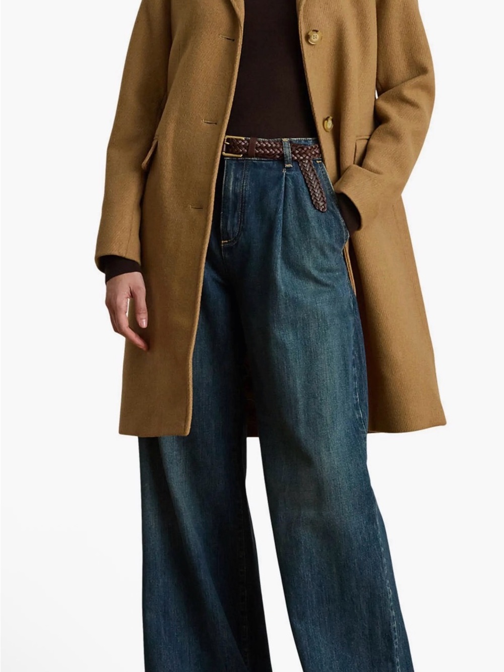 Ralph Lauren Dark Blue Wide-Leg High-Rise Jeans